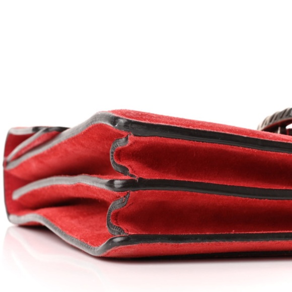 GUCCI  Suede Vitello Velvet Medium Dionysus Shoulder Bag Vulcanic Red - Picture 9 of 12